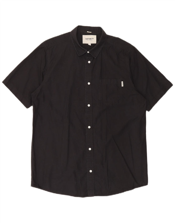 Carhartt Herren Kurzarmhemd Mittelschwarze Baumwolle