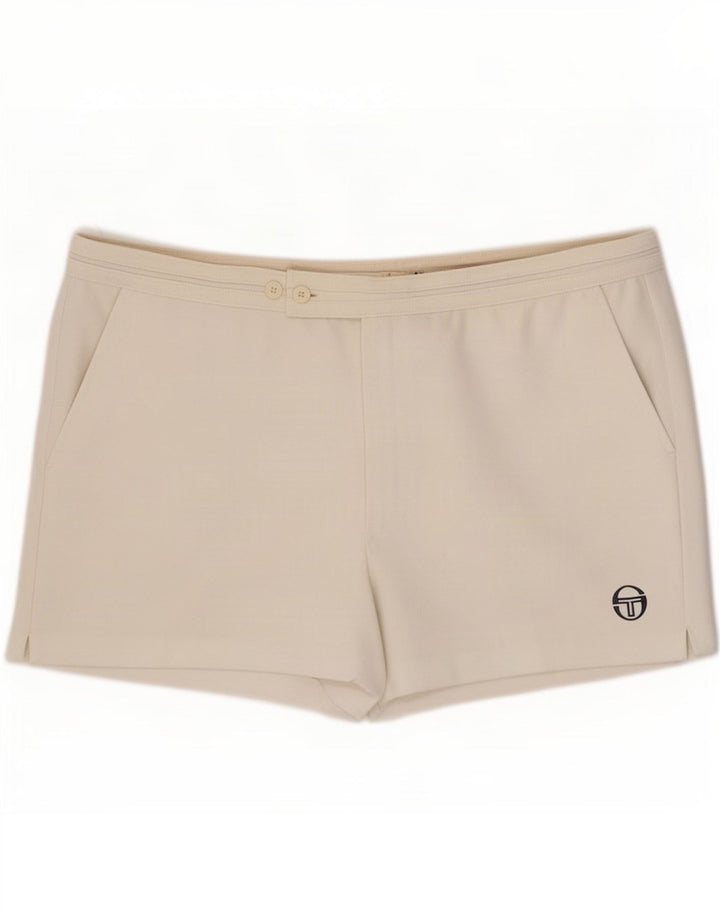 Sergio Tacchini Herren Freizeitshorts IT 58 4XL W40 Weiß Polyester