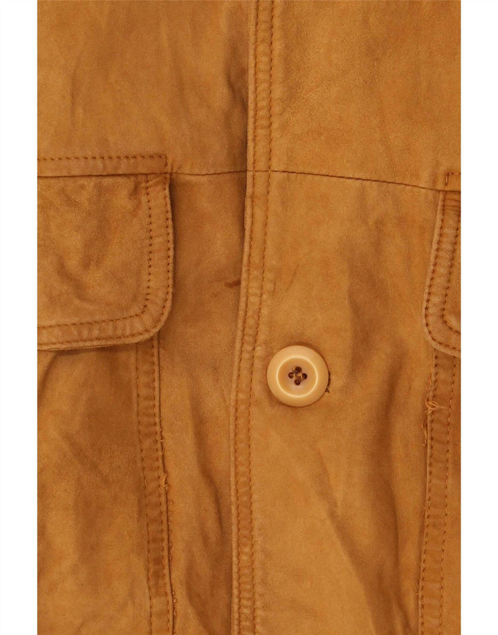 Vintage Herren Wildleder Bomberjacke UK 38 Medium Beige