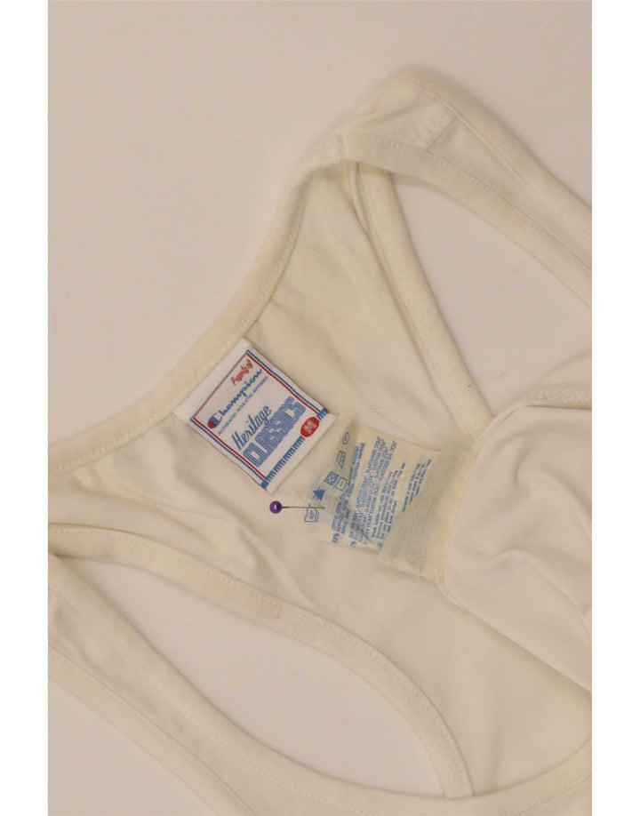 Champion Damen-Trägershirt UK 12 Mittelweiße Baumwolle
