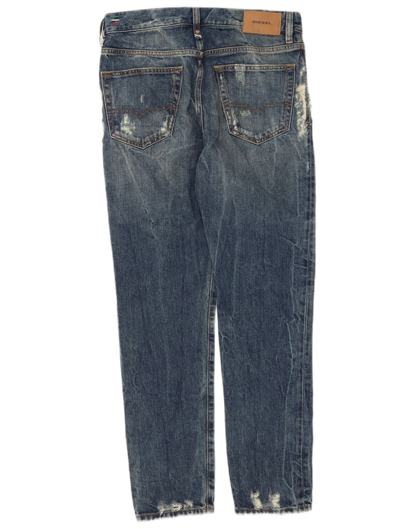 Diesel Herren Mharky Distressed Slim Skinny Jeans W30 L32 Blaue Baumwolle