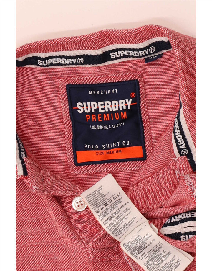Superdry Herren-Poloshirt aus mittelrosa Baumwolle