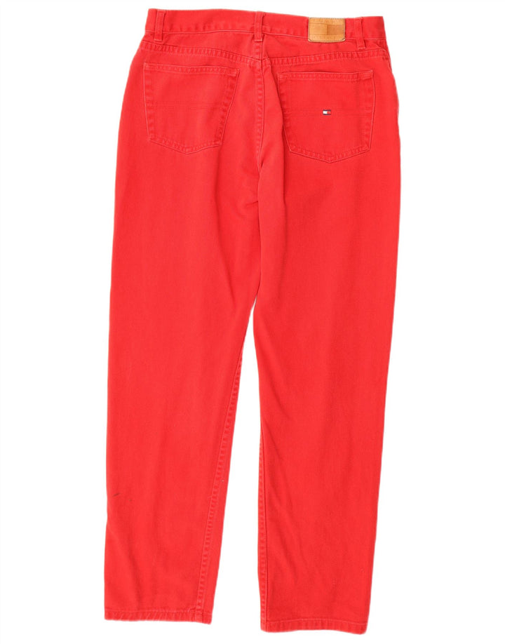 TOMMY HILFIGER Womens Straight Jeans US 8 Medium W30 L29 Red Cotton