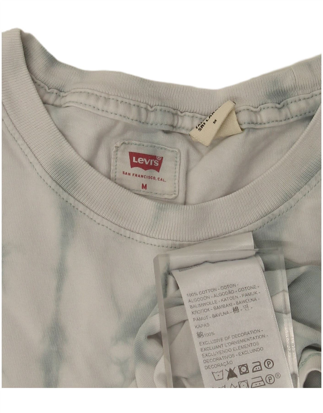 Levi's Herren-T-Shirt-Oberteil aus mittelweißer Batik-Baumwolle