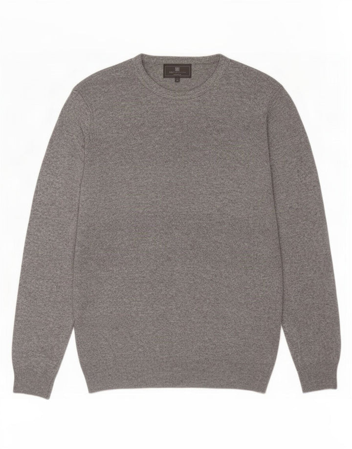 Marks & Spencer Herren-Pullover mit Rundhalsausschnitt, Mittelgrau meliert