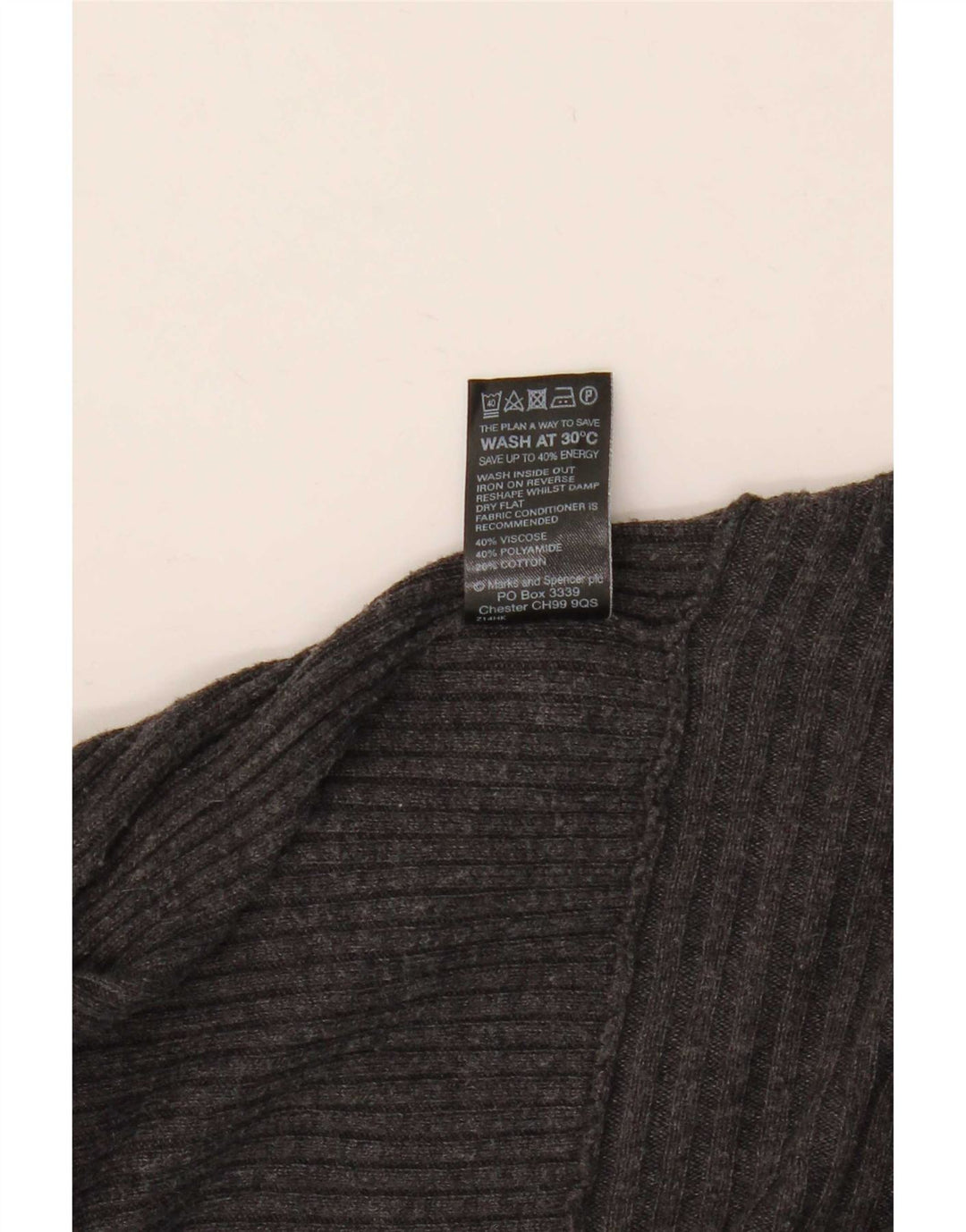 Marks & Spencer Damen Longline Open Cardigan Pullover UK 8 Small Grau