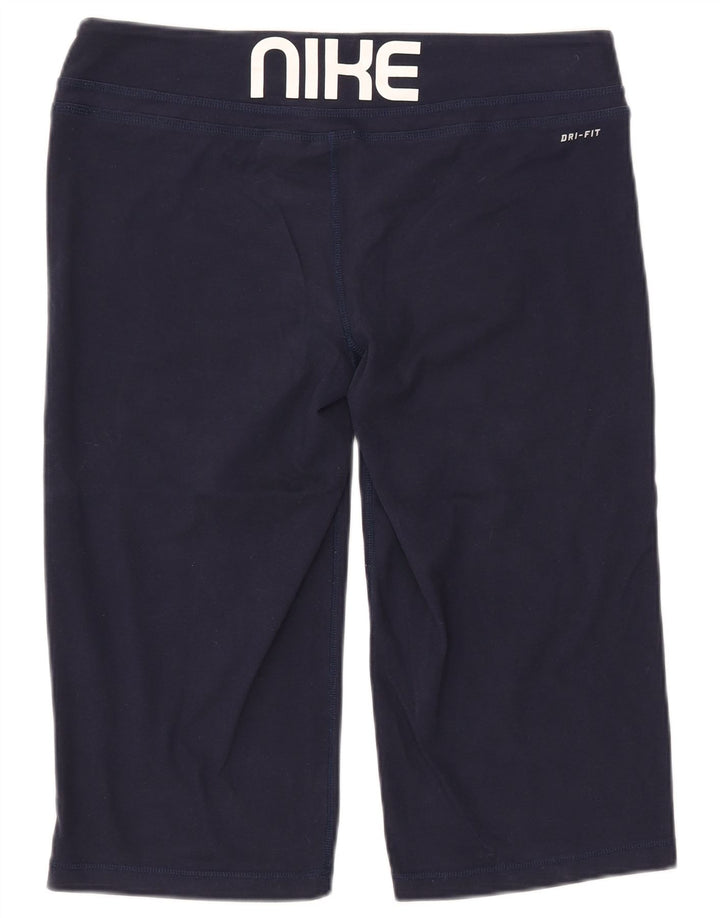 NIKE Damen Dri Fit Graphic Bermuda Sportshorts UK 16 Large Marineblau