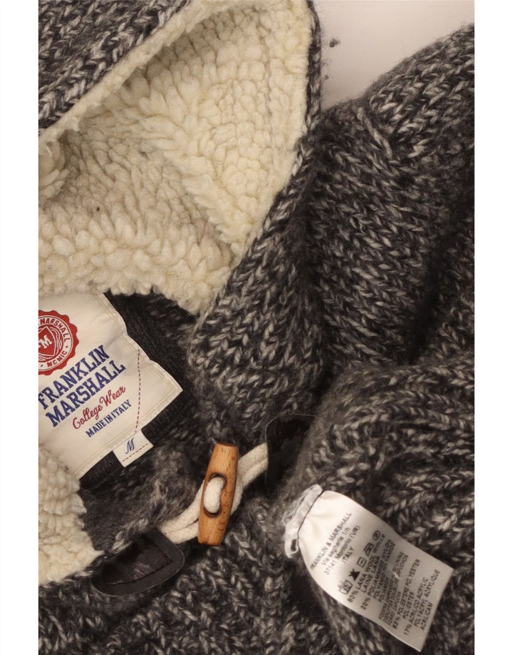 Franklin Marshall Damen-Cardigan mit Kapuze, UK 12, Mittelgrau meliert