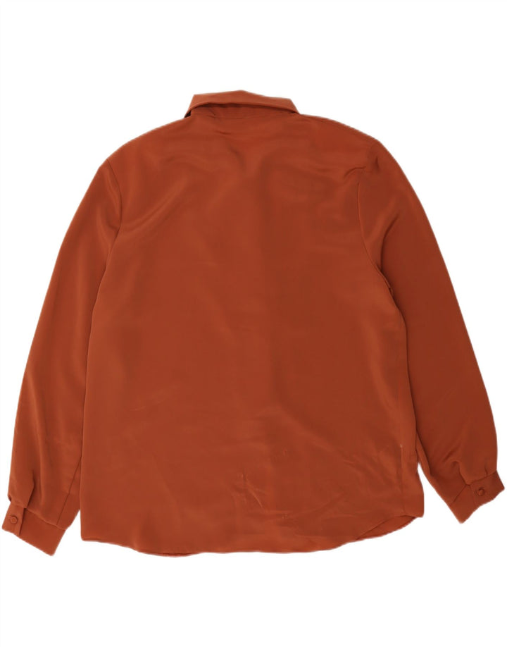 Vintage Damen Hemdbluse UK 16 Groß Braun