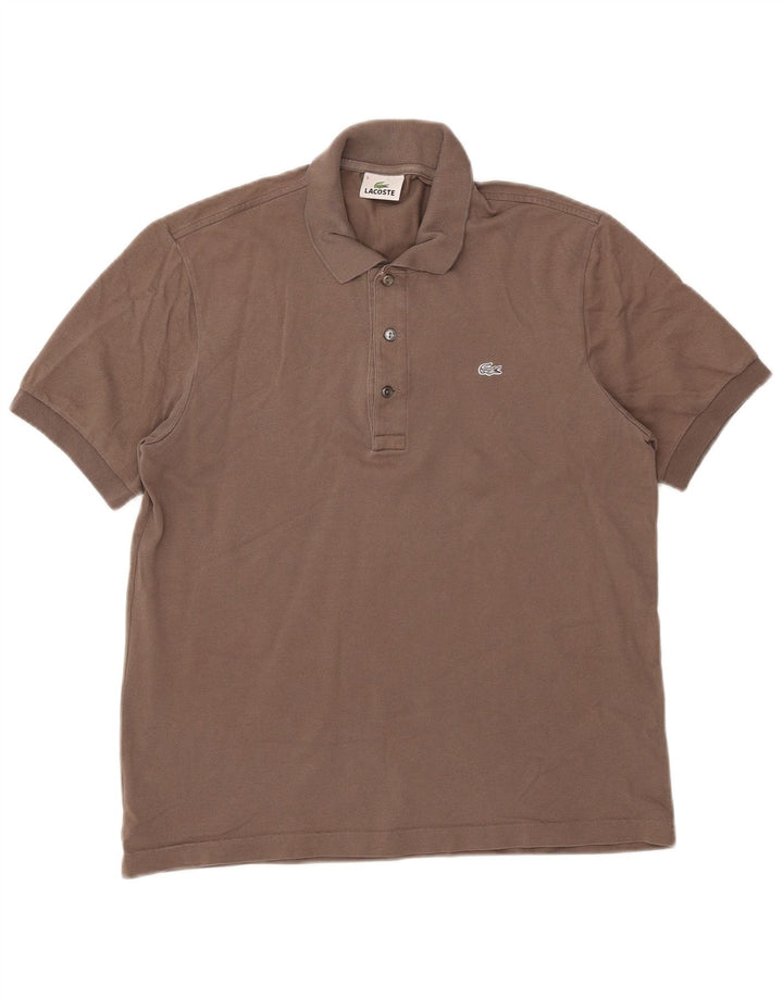 Lacoste Herren-Poloshirt, Größe 5, groß, graue Baumwolle