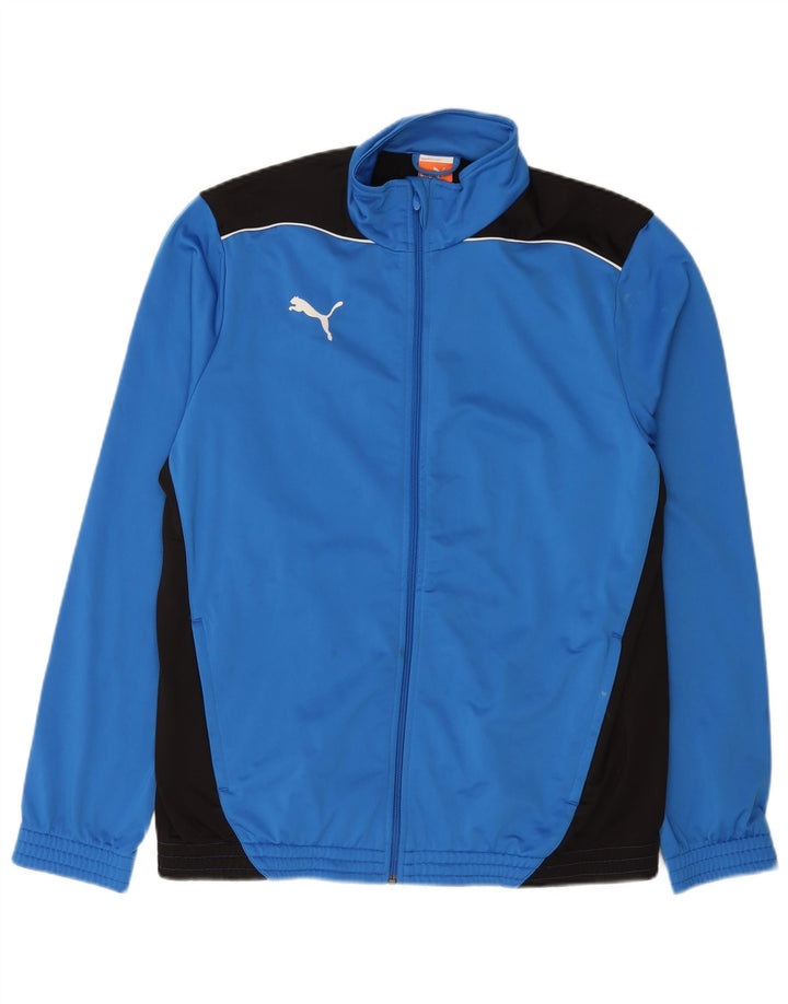 Puma Herren-Trainingsanzug-Top-Jacke, großes blaues Farbblock-Polyester