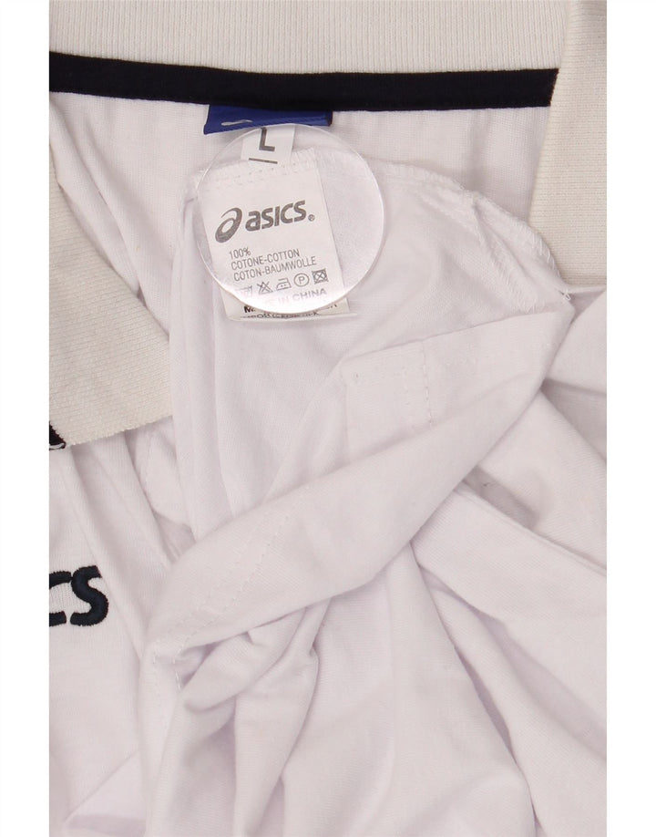 Asics Herren-Poloshirt, große weiße Baumwolle