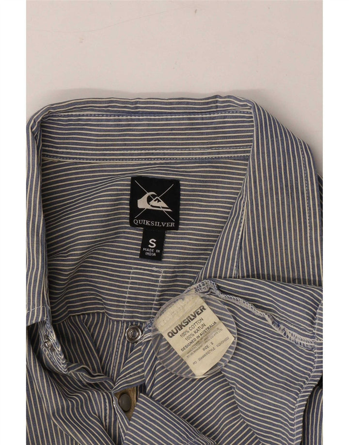 Quiksilver Herren-Hemd, klein, blaue Nadelstreifen-Baumwolle