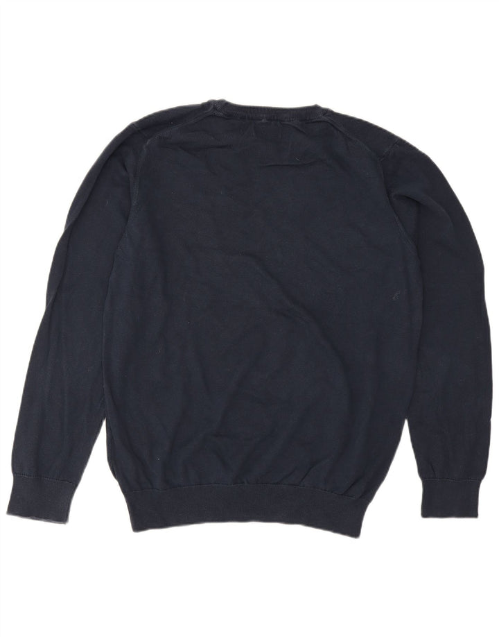 GANT Herren-Pullover mit Rundhalsausschnitt, mittlere marineblaue Baumwolle