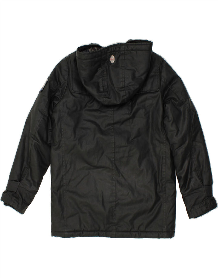 REPLAY Boys Hooded Duffle Jacket 11-12 Years Black Polyester Vintage Replay and Second-Hand Replay from Messina Hembry 