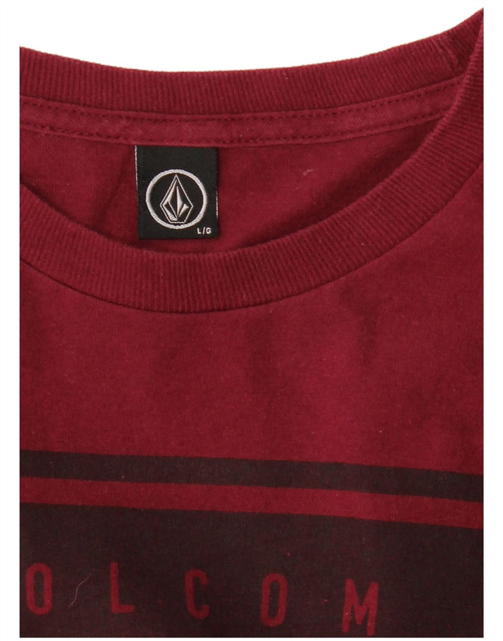Volcom Herren T-Shirt mit Grafik, Größe L, Burgunderrot