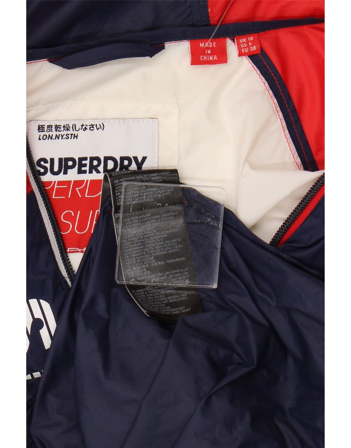 Superdry Damen Übergroße Grafik-Regenjacke UK 10 Small Mehrfarbig