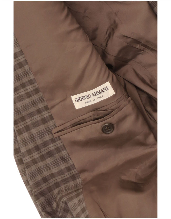 Giorgio Armani Herren 2-Knopf-Blazerjacke UK 34 XS Braun kariert