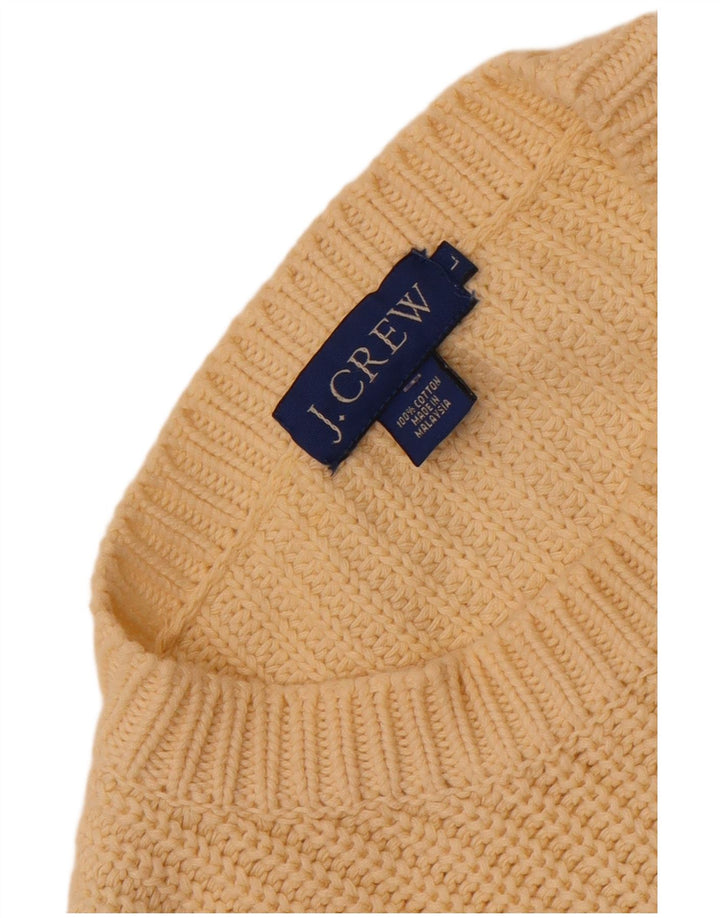 J. Crew Herren-Pullover mit Rundhalsausschnitt, Größe L, Baumwolle, Gelb