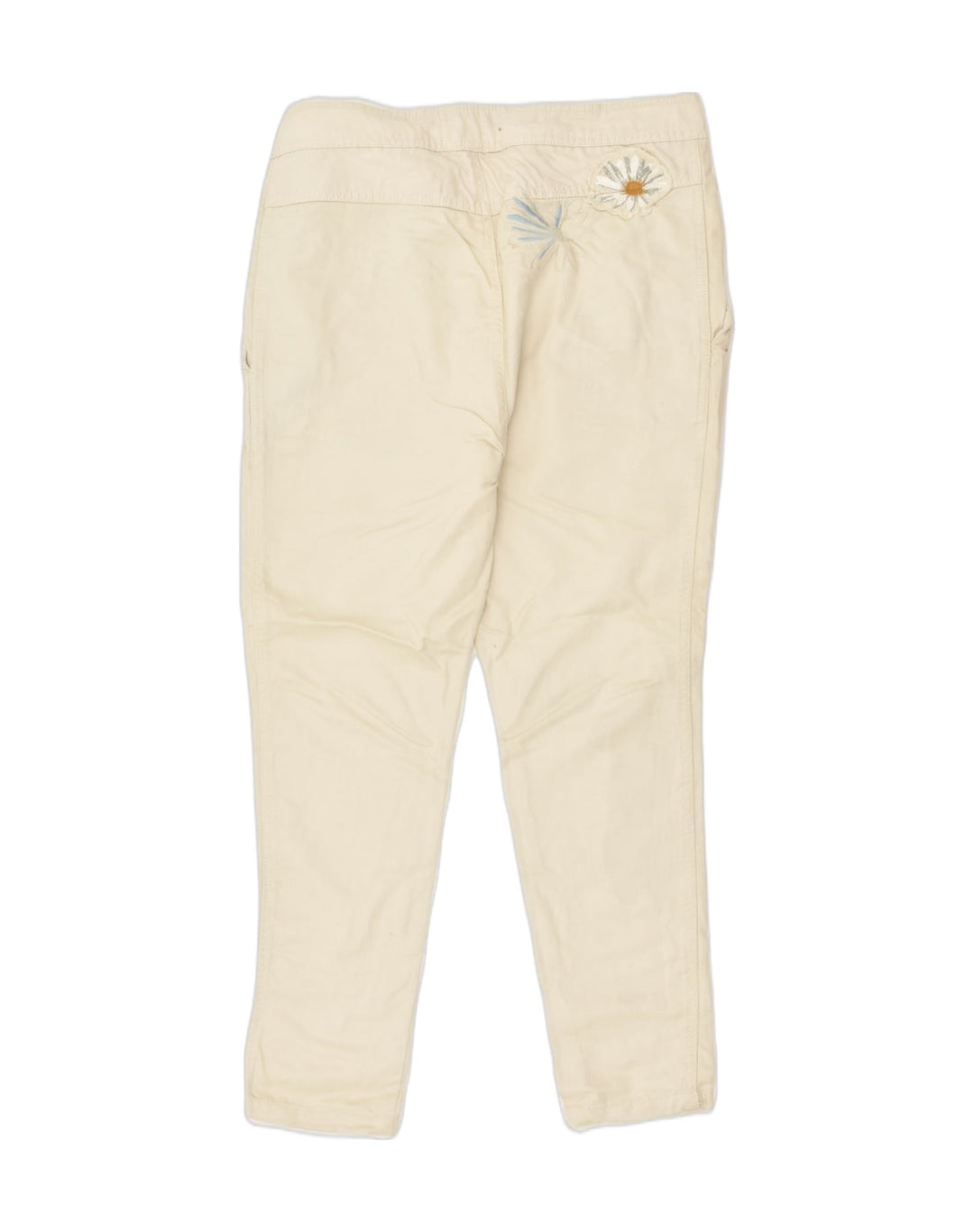 DESIGUAL Womens Slim Casual Trousers W32 L26 Beige Cotton | Vintage Desigual | Thrift | Second-Hand Desigual | Used Clothing | Messina Hembry 