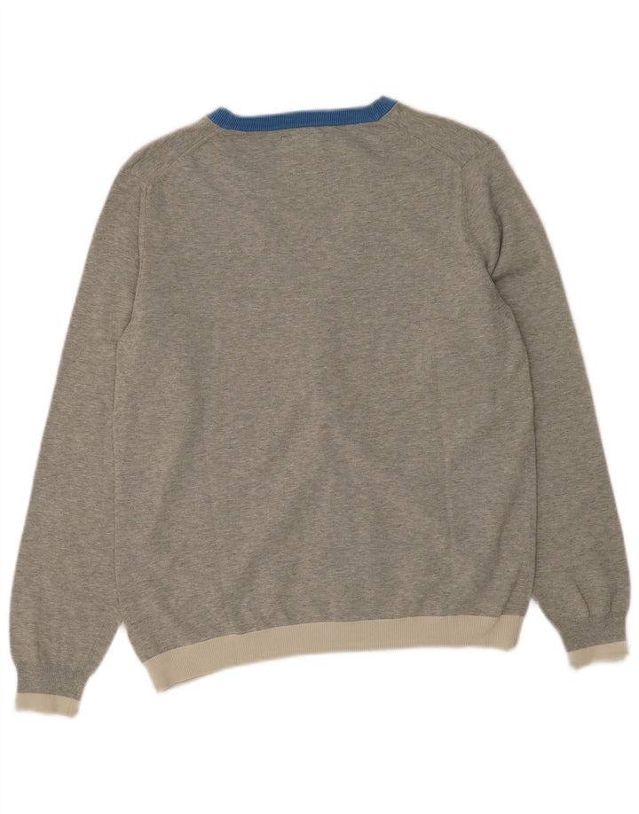 Sun68 Herren-Cardigan-Pullover aus mittelgrauer Colourblock-Baumwolle
