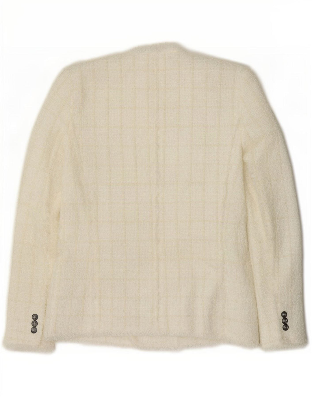 Zweireihiger Blazer für Damen von Zara, UK 12, mittelweiß kariert