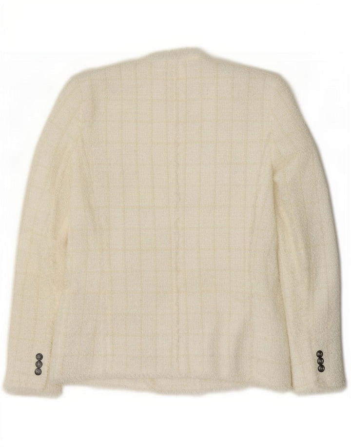 Zweireihiger Blazer für Damen von Zara, UK 12, mittelweiß kariert