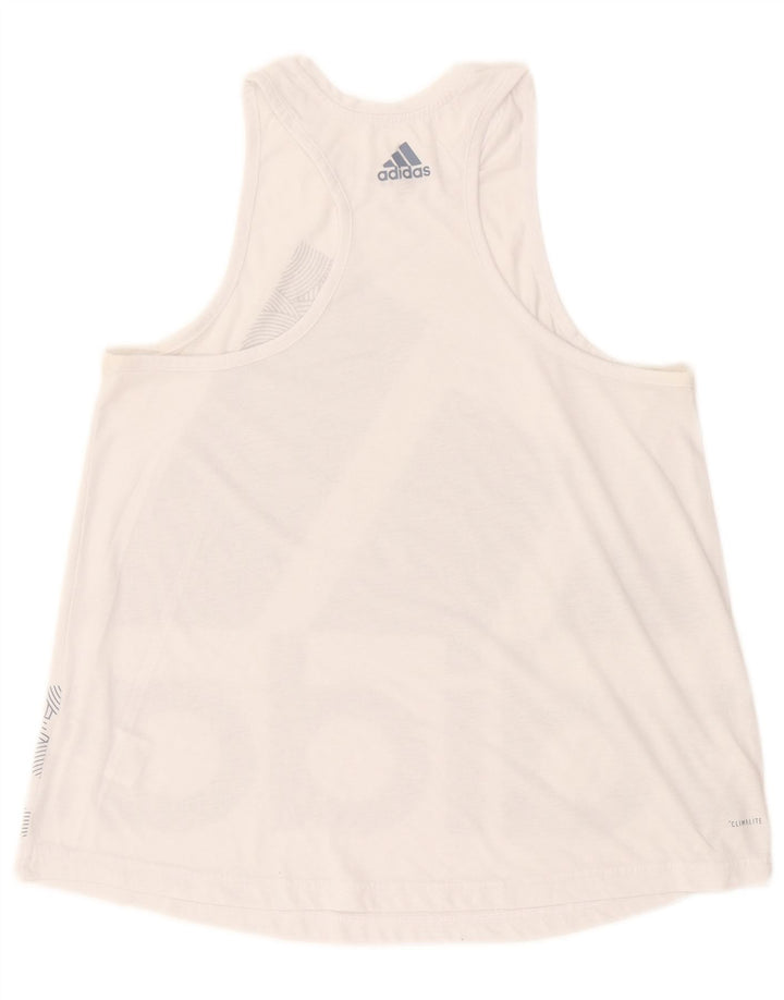 Adidas Damen Climalite Graphic Vest Top UK 12/14 Mittelweißes Polyester