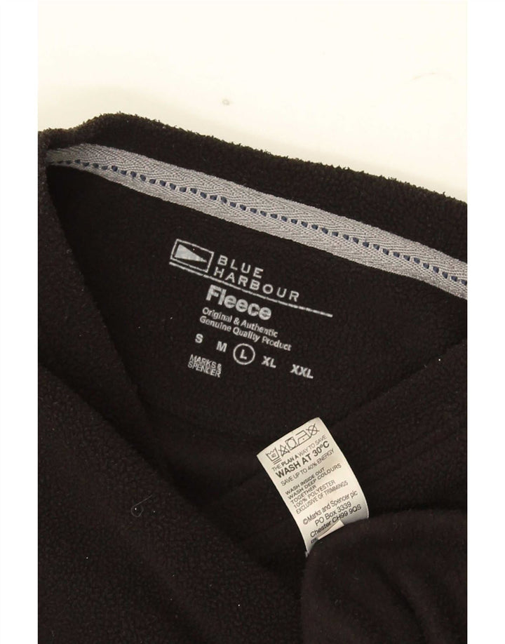 Marks & Spencer Herren-Fleecepullover, Größe L, Schwarz, Polyester