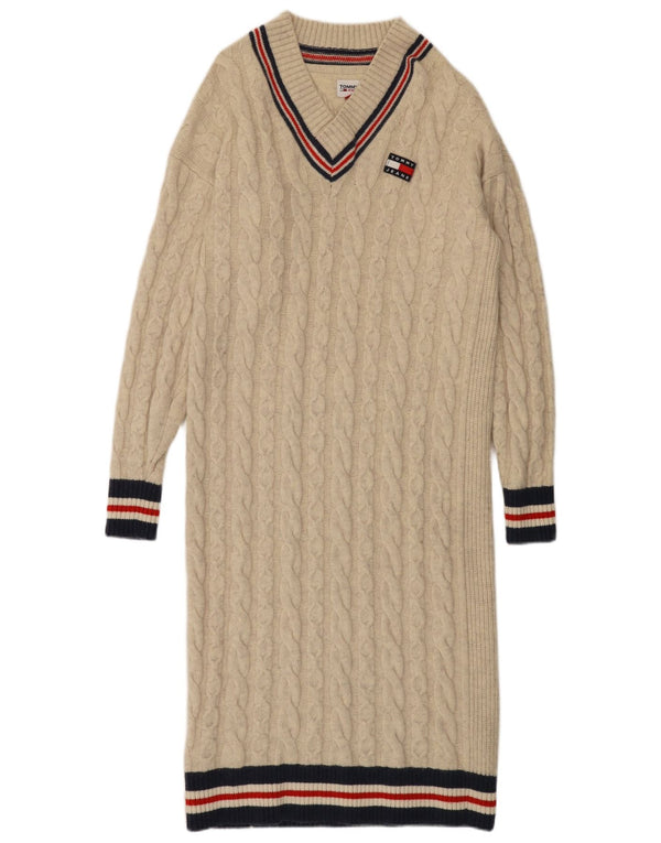 Tommy Hilfiger Langarm-Pulloverkleid für Damen, Gr. 10, Größe S, Weiß