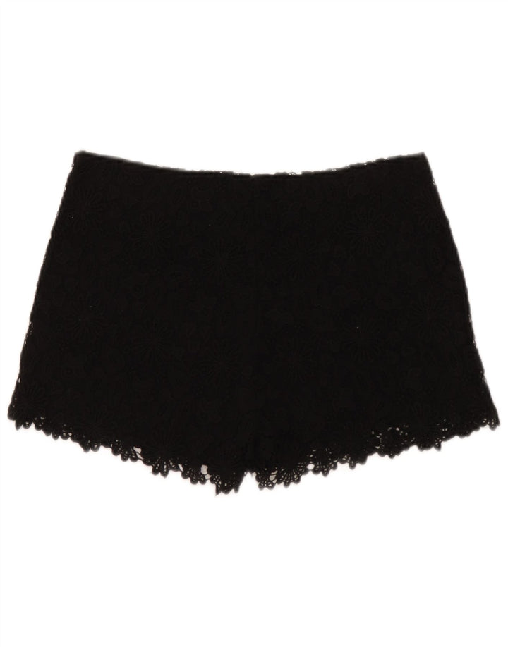 Zara Damen Casual Shorts Small W26 Schwarz geblümt