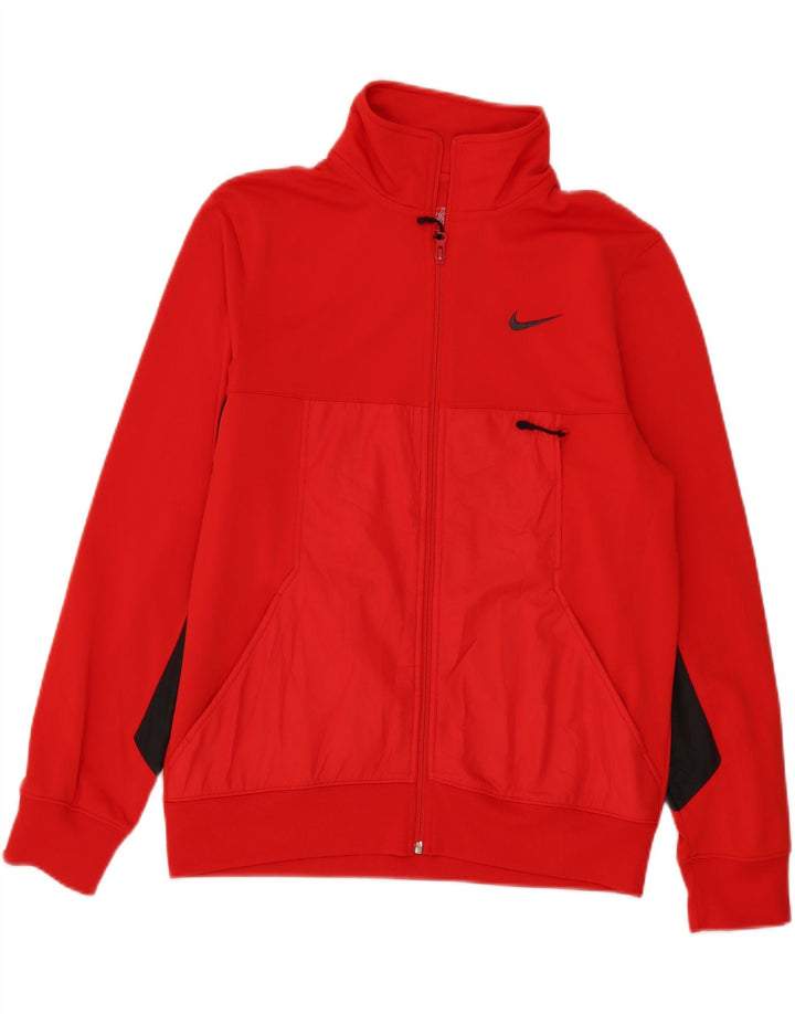 NIKE Herren-Trainingsanzug-Oberjacke, Mittelrot, Farbblock