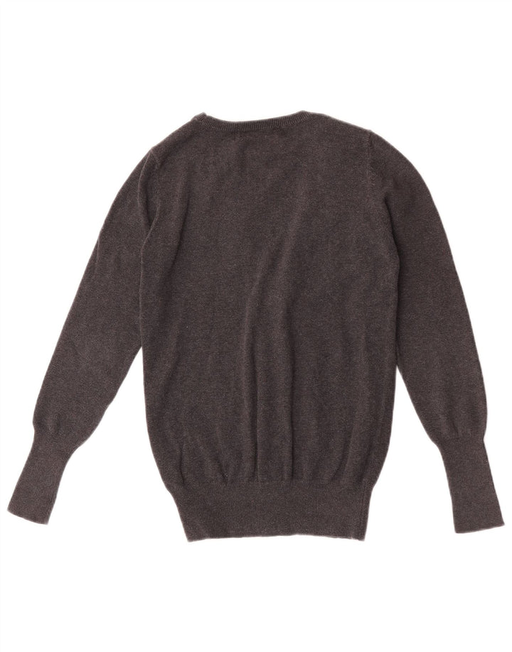 Zara Damen-Cardigan-Pullover UK 12 Mittelgraue Baumwolle