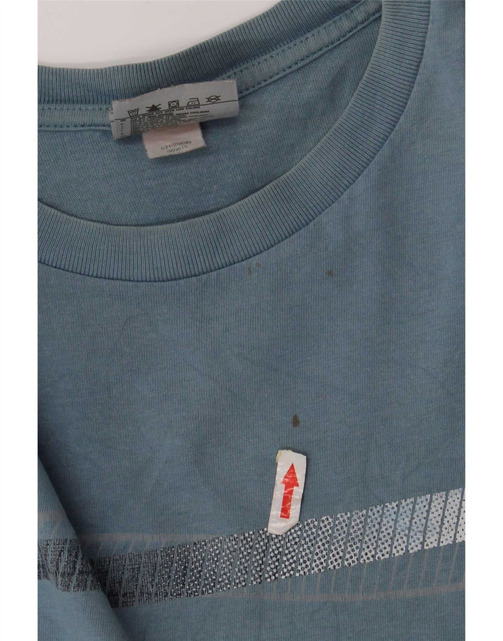 Nike Herren T-Shirt Top Small Blau Baumwolle