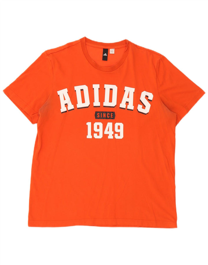 Adidas Herren Grafik T-Shirt Top Large Orange