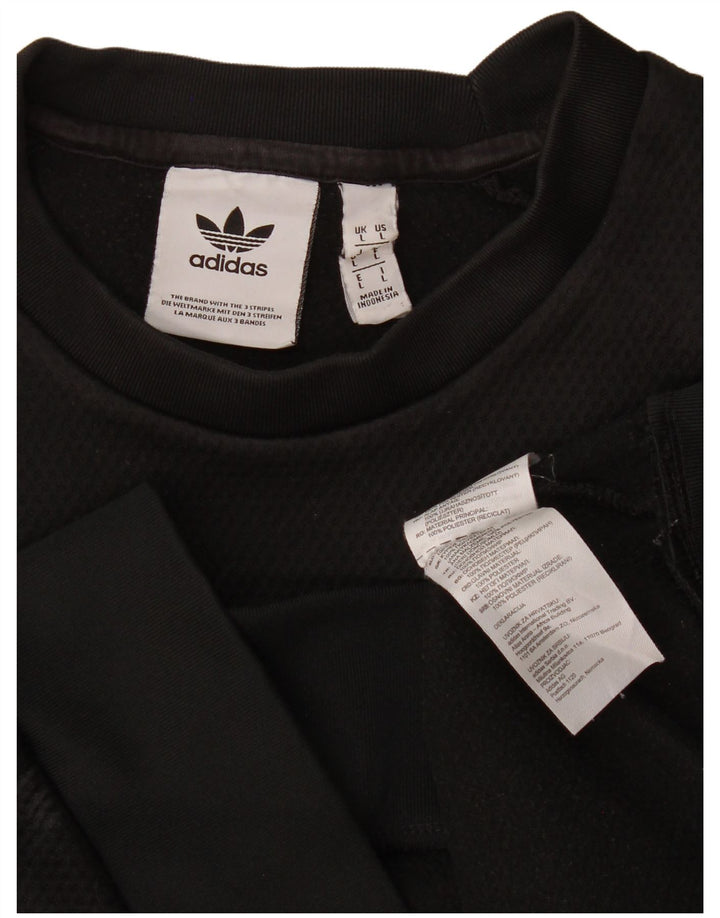 Adidas Herren Grafik-Sweatshirt-Pullover, großes, schwarzes Farbblock-Polyester