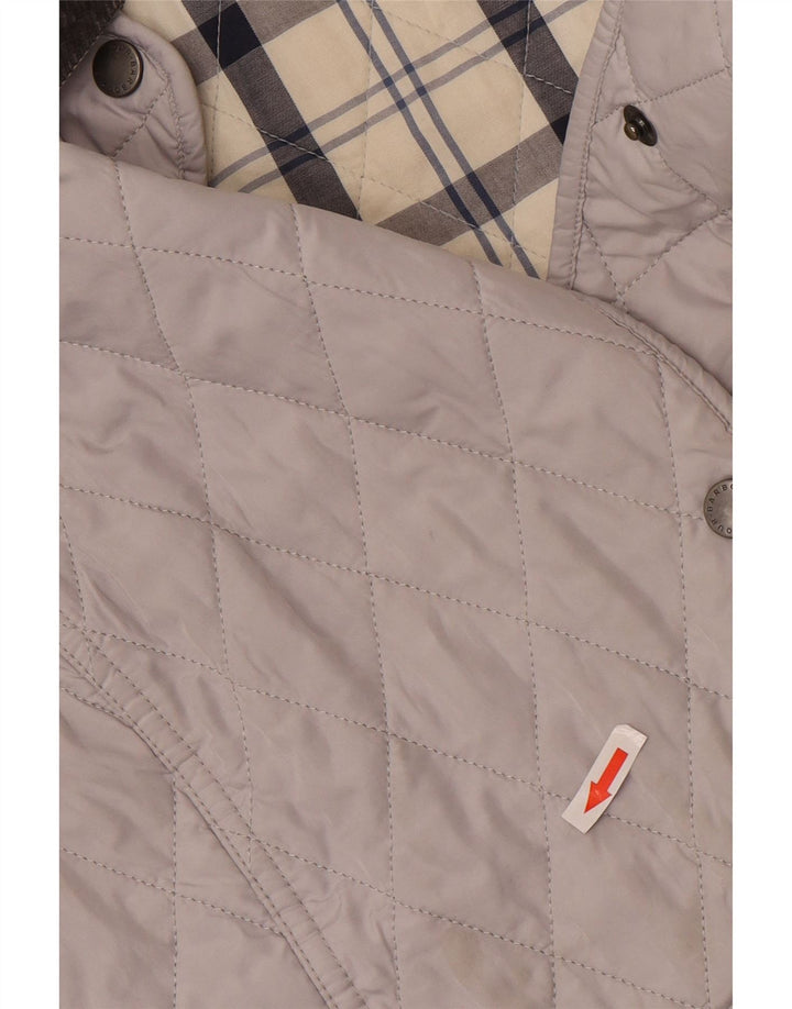 Barbour Damen Steppjacke UK 8 Small Graues Colourblock-Polyester