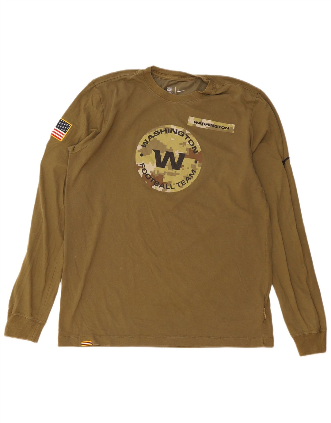 Nike Herren Washington Graphic Top Langarm Medium Khaki Baumwolle