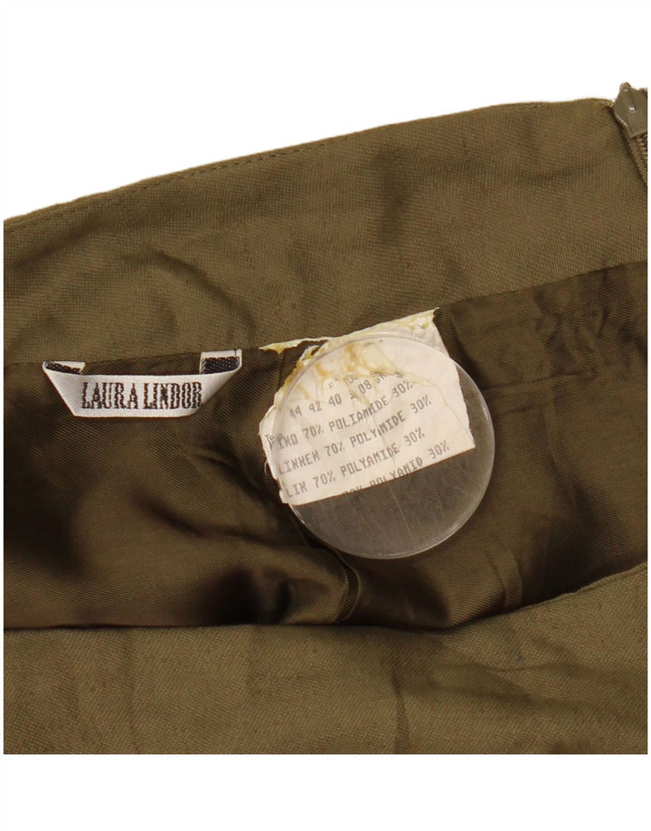 LAURA LINDOR Damen Minirock EU 40 Medium W28 Khaki Polyamid