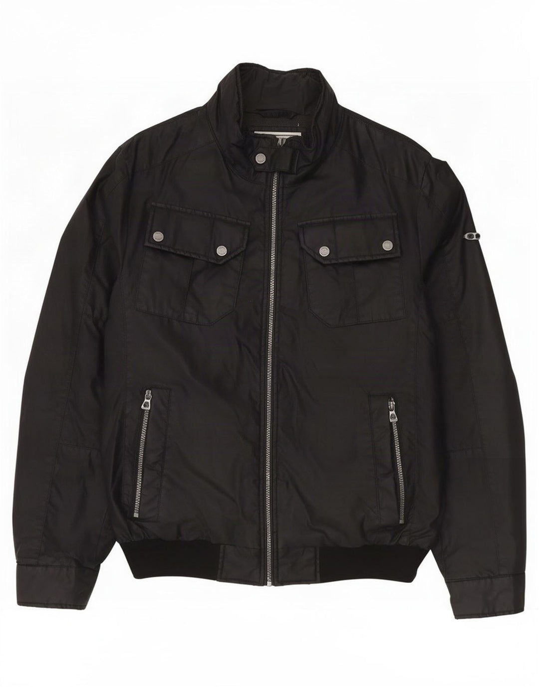Geox Herren Bomberjacke UK 40 Große schwarze Baumwolle