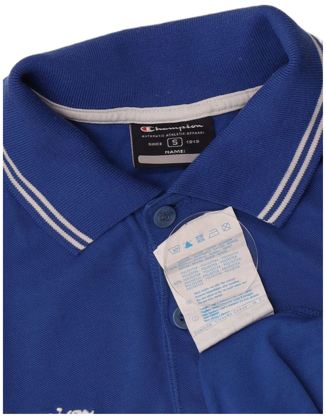 Champion Herren-Poloshirt mit Grafik, Größe S, Blau, Baumwolle