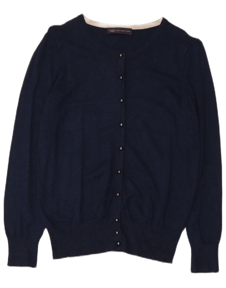 Marks & Spencer Damen-Cardigan-Pullover UK 12 Mittelmarineblaue Viskose