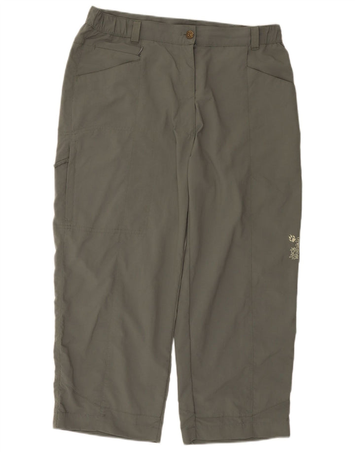 Jack Wolfskin Damen Cargo-Cropped-Hose W32 L23 Khaki Polyamid