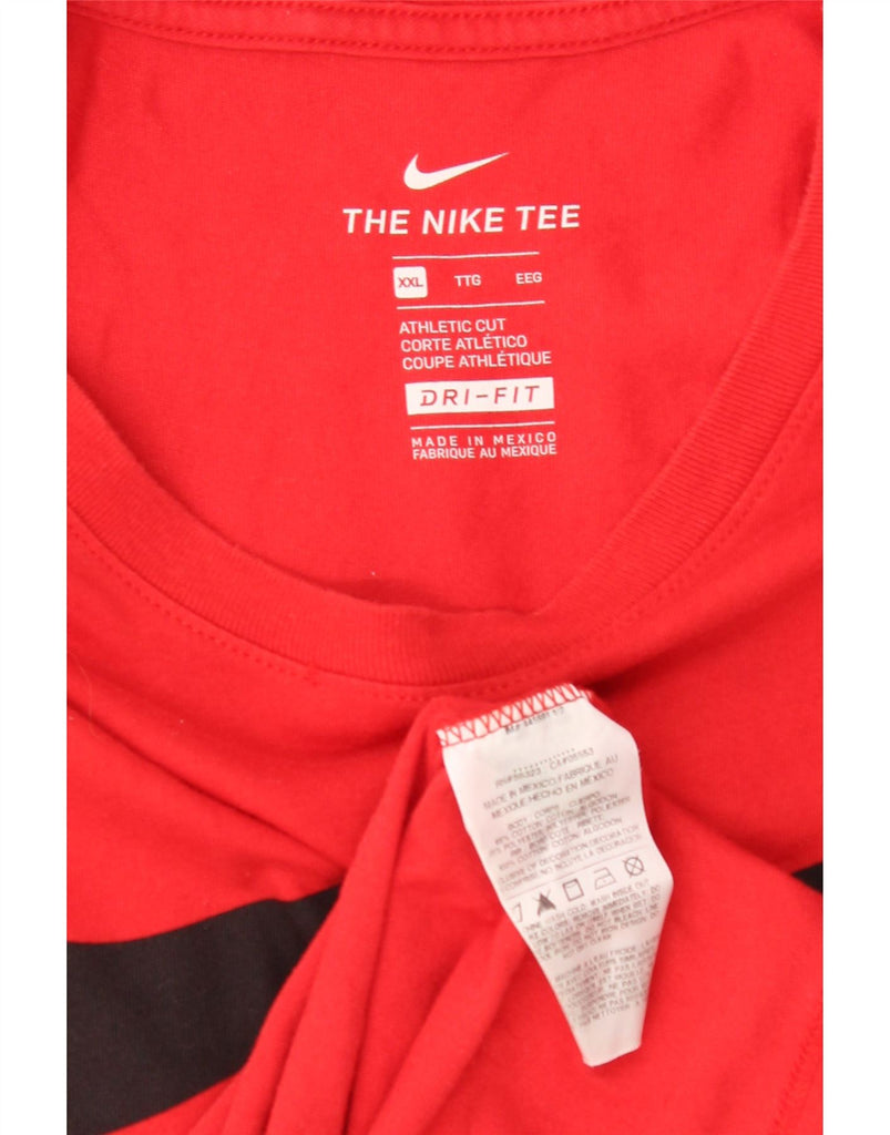 NIKE Mens Athletic Cut Graphic T-Shirt Top 2XL Red Cotton Vintage Nike and Second-Hand Nike from Messina Hembry 