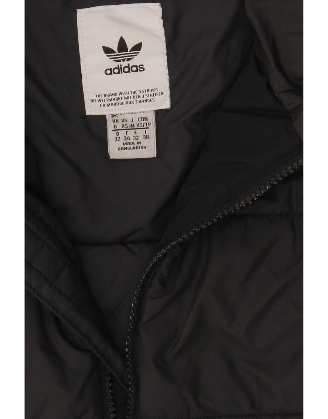 Adidas Damen Kapuzenjacke, gepolstert, UK 6, XS, Schwarz, Polyester