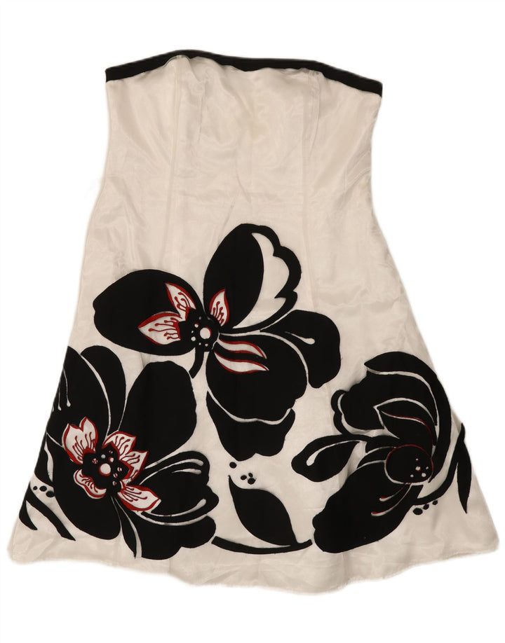 Trägerloses Kleid für Damen von Debut, Größe 44, Mittelweiß, Nylon mit Blumenmuster