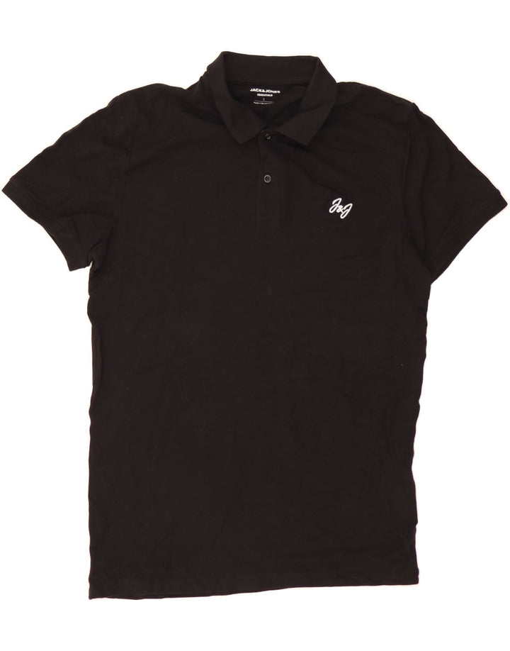 JACK & JONES Mens Polo Shirt Large Black Cotton Vintage Jack & Jones and Second-Hand Jack & Jones from Messina Hembry 