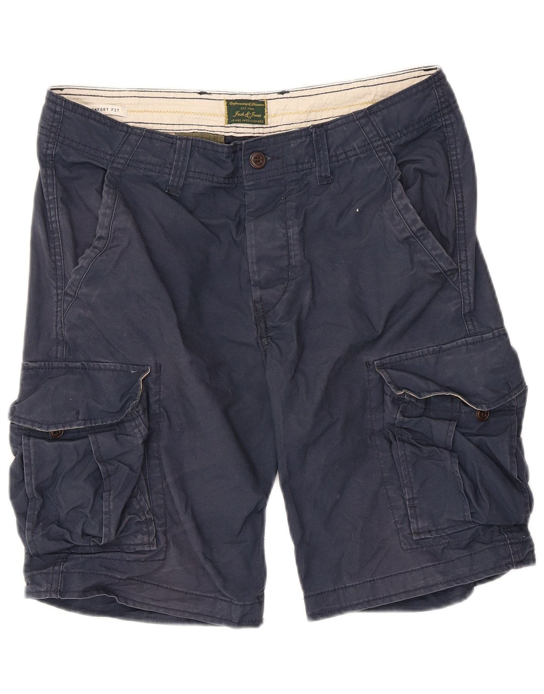 Jack & Jones Herren-Cargoshorts mit bequemer Passform, Größe M, W34, Marineblau, Baumwolle