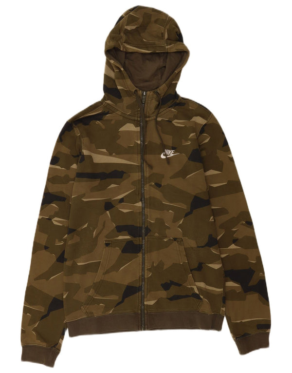 Nike Herren-Kapuzenpullover mit Reißverschluss, klein, Khaki, Camouflage, Baumwolle