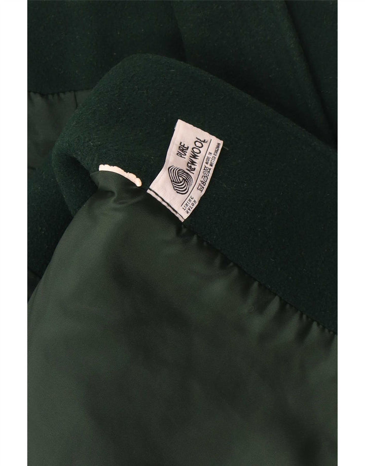 Vintage Damen Übergroßer Doppelbrustmantel UK 18 XL Grüne Schurwolle